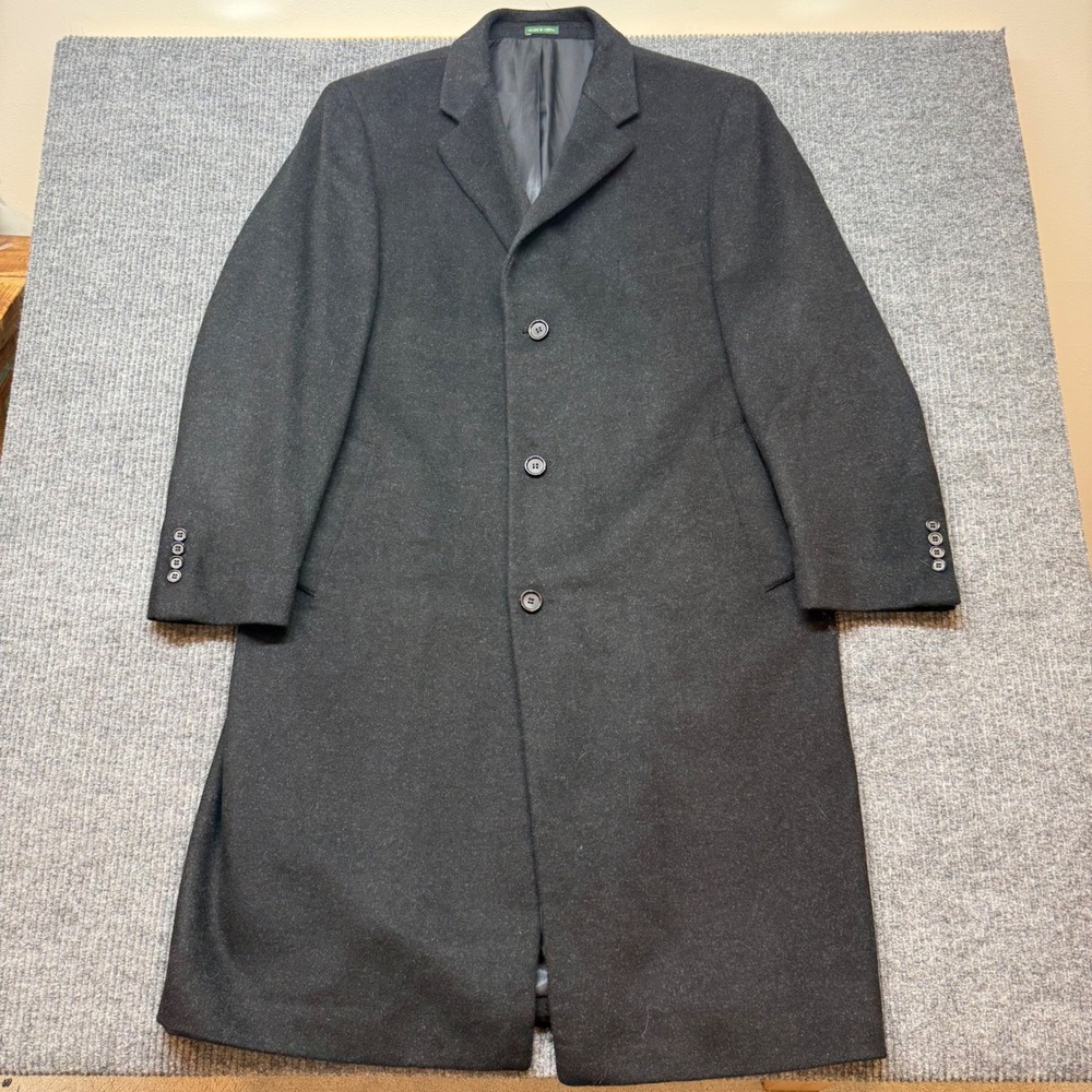 Lauren Ralph Lauren Luther Wool Cashmere Overcoat 46R Black 3 Button Coat